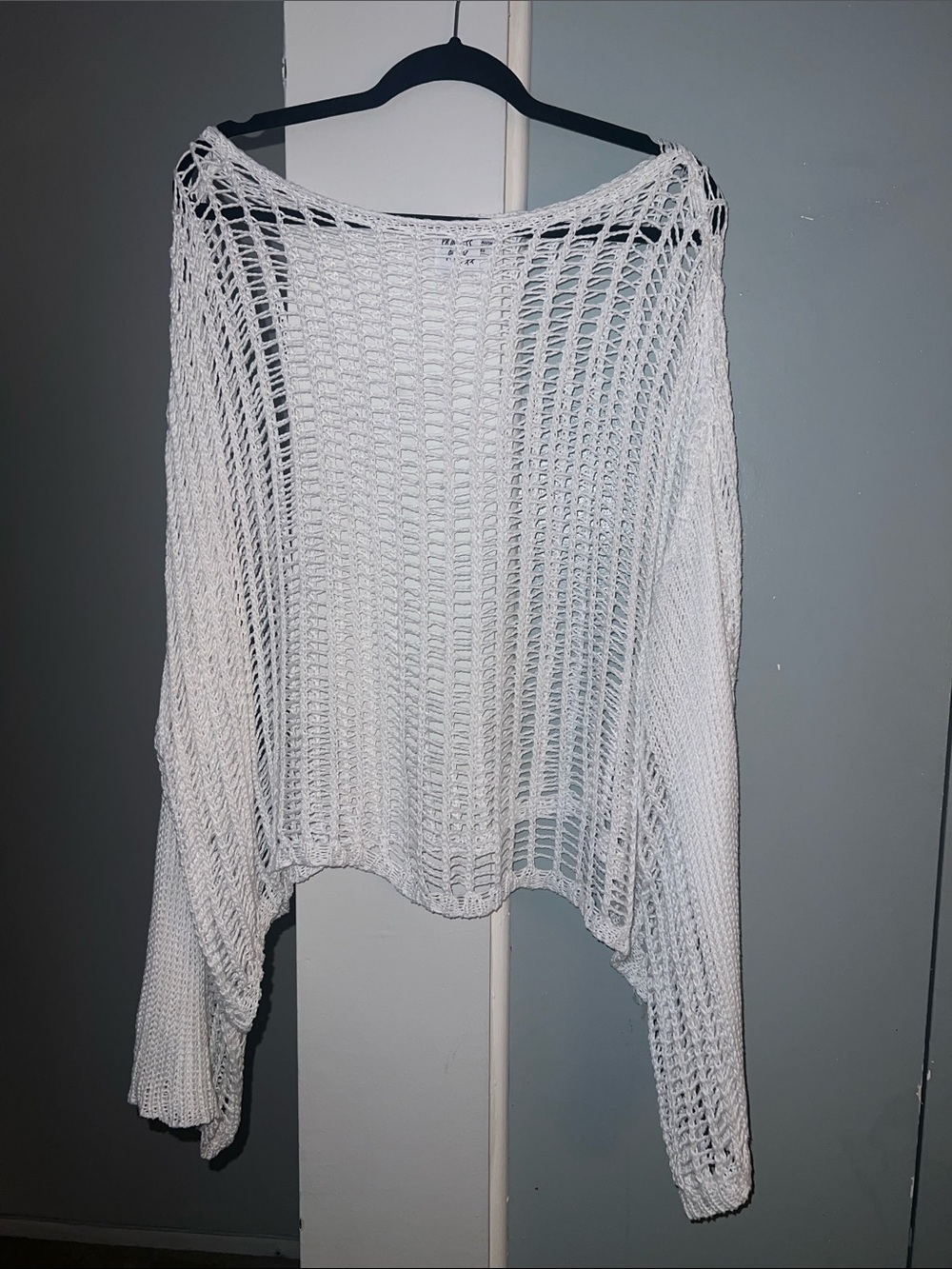 Princess Polly White Open-Knit Off-The-Shoulder Sweater